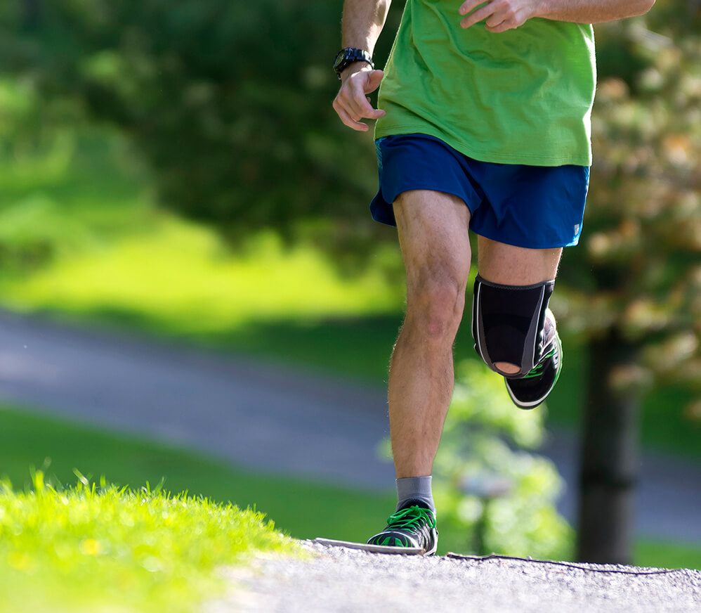 men, running, jogging, healthy, action, males, athletes, adults, exercising, sunglasses, sunlight, outdoors, summer, sport, training, vertical, gl, knee, injury, watch, trees, road, path